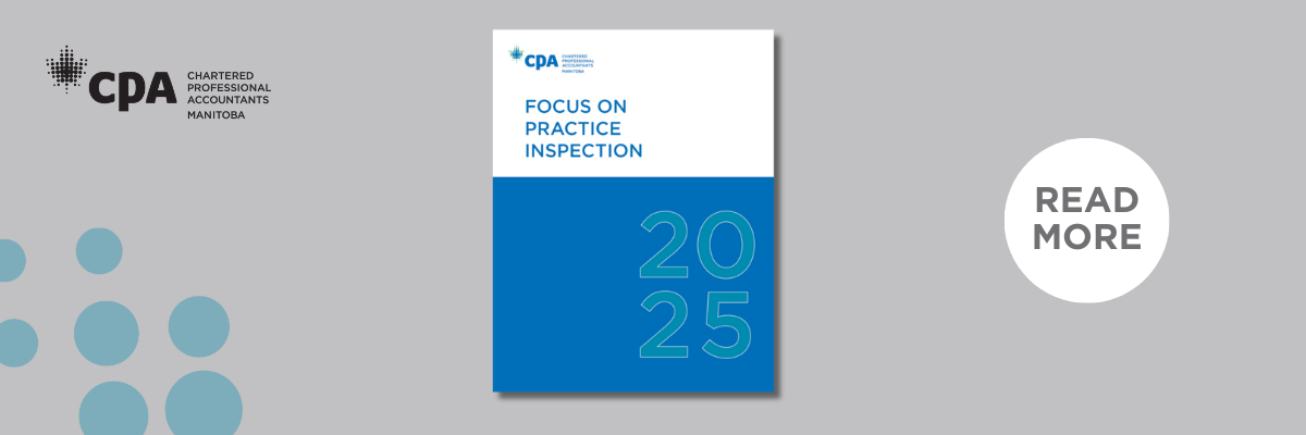 On a gray background, the front cover of the 2025 Focus on Practice Inspection report.