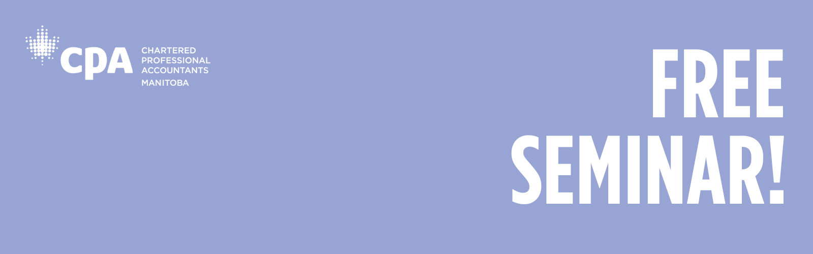 Light purple background with the words Free Seminar! in white font